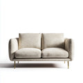 Sofa, 2-fotelowa kanapa beżowa 160 x 86 x 82 cm poliester prostokątna