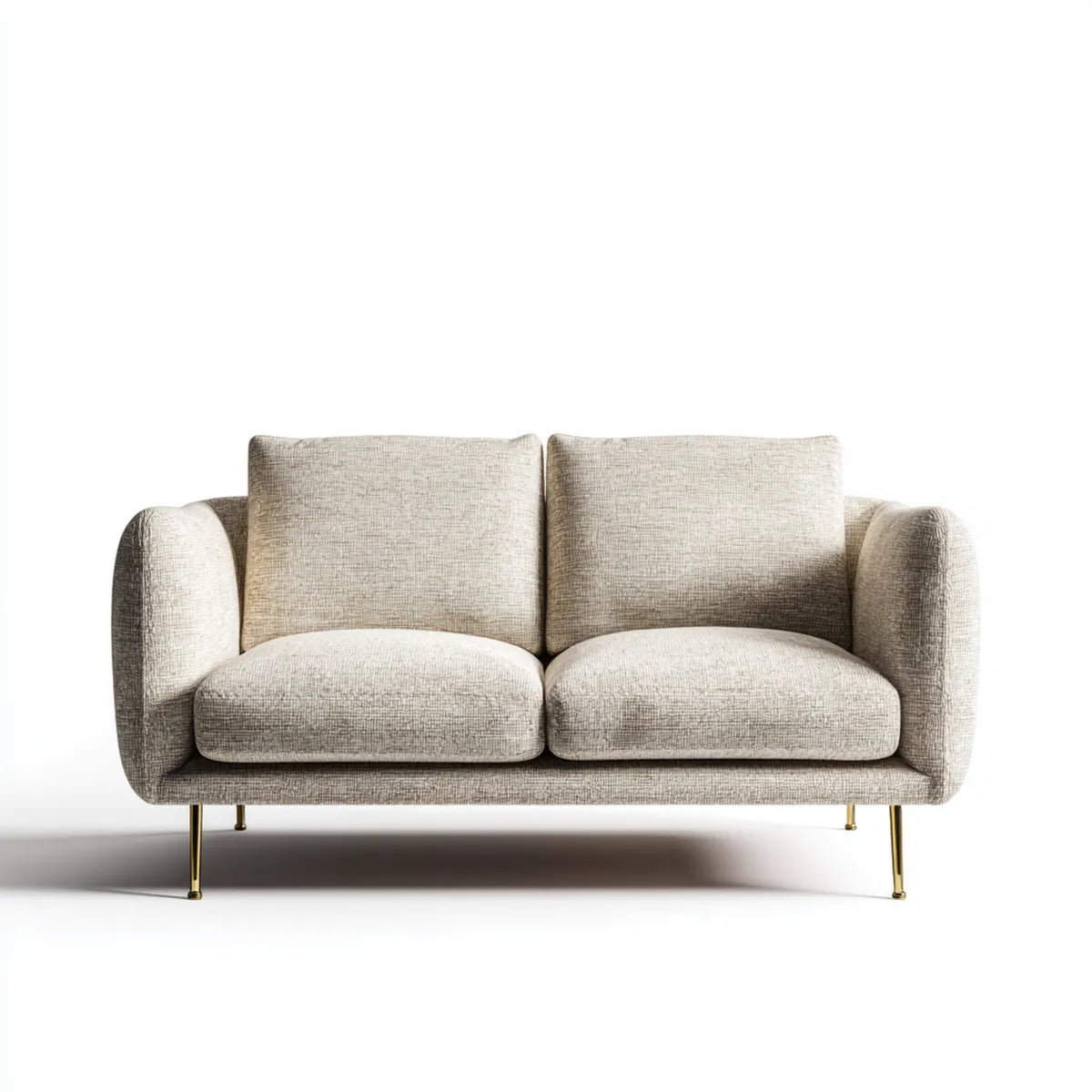 Sofa, 2-fotelowa kanapa beżowa 160 x 86 x 82 cm poliester prostokątna