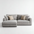 Sofa, Kanapa narożna z powrotem szarym, 240 x 160 x 85 cm poliestrowym kształtem L
