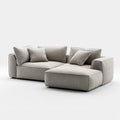 Sofa narożna z ottomanem w prawej Greige 280 x 170 x 82 cm poliestrowa wyściełana pianka w kształcie L