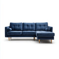 Sofa, Kanapa narożna z granatowym zwrotnikiem 240 x 150 x 85 cm poliestrowy aksamit w kształcie L