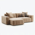 Sofa, Kanapa narożna z prostokątnym płaskim mikrofibrem szezlongiem Taupe 285 x 170 cm