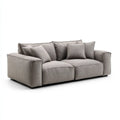 Sofa, 2-fotela szara 210 x 100 x 85 cm z tapicerką poliestrową prostokątną
