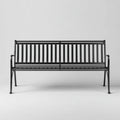 Ławka ogrodowa czarna 150 x 60 x 85 cm stal proszkowa prostokątna dla 3 osób