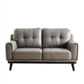 Sofa, 2-fotela szara 156 x 88 x 88 cm PU- sztuczny prostokątna