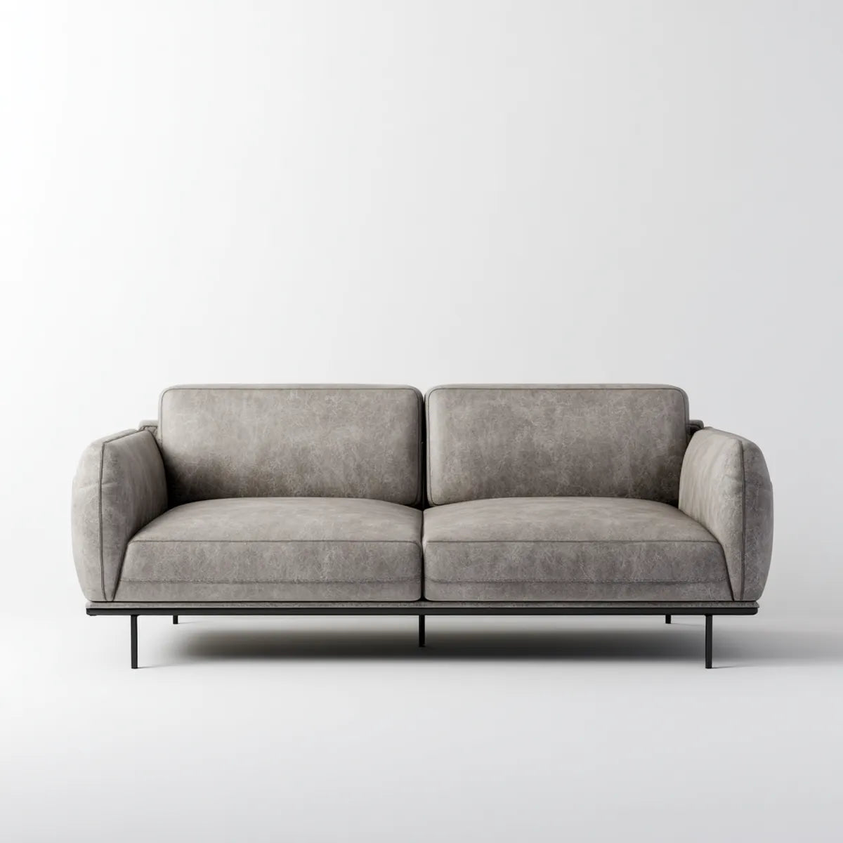 sofa 2-osobowa szara 180 x 90 x 82 cm poliestrowy mikrofiber prostokątna
