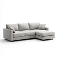 Sofa, Kanapa narożna z recyrem na prawej szarej, szarej, 260 x 160 x 85 cm poliestrowej litery L