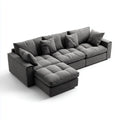 Sofa, Kanapa narożna z szarym dzbankiem 300 x 170 x 85 cm poliestrowy kształt L