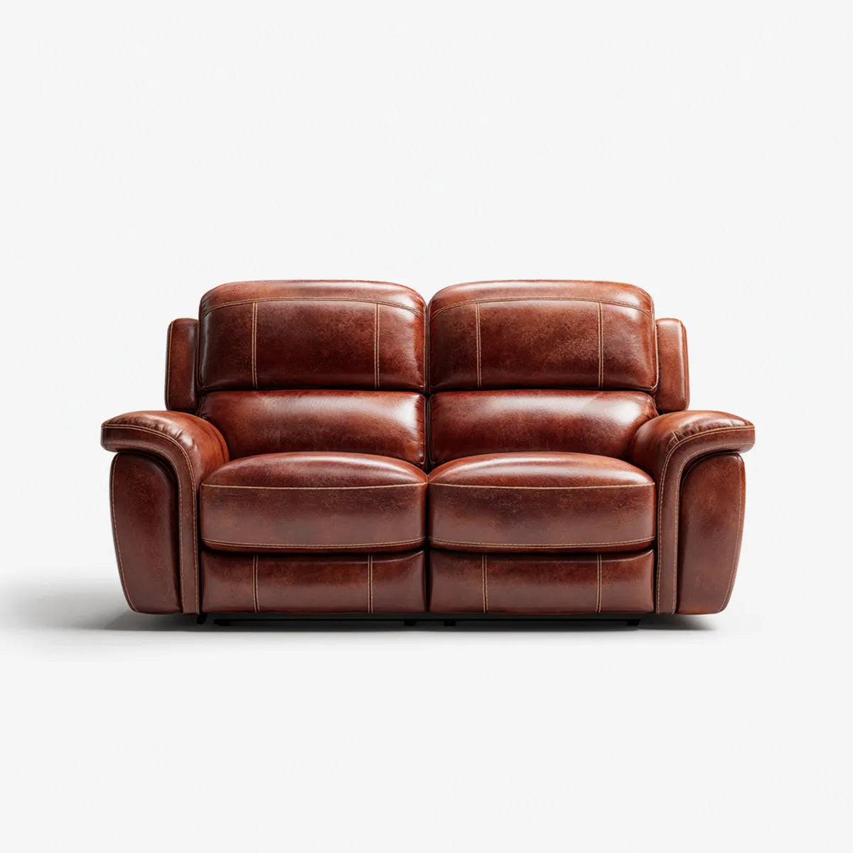Sofa, 2-kanapa fotela brązowa z PU- sztuczną skórą prostokątną 170 x 95 x 100 cm