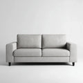 Sofa, 2-fotelikowa sofa jasnoszara z tapicerką poliestrową prostokątną 160 x 85 x 82 cm