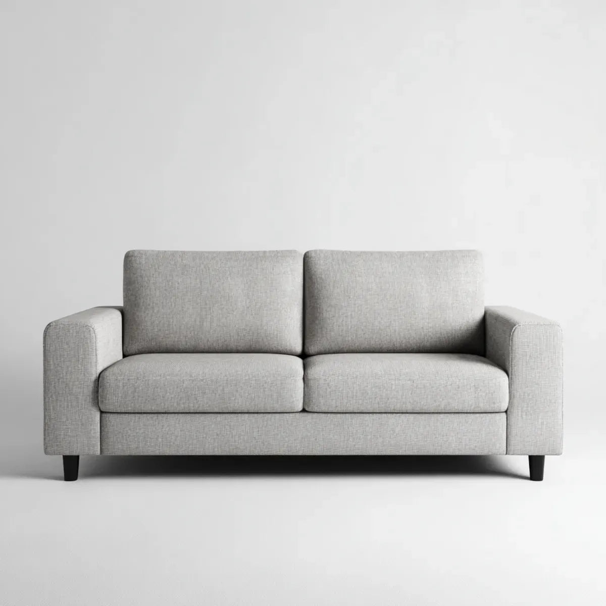 Sofa, 2-fotelikowa sofa jasnoszara z tapicerką poliestrową prostokątną 160 x 85 x 82 cm