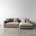 Sofa narożna z rekamierem w prawo Greige 280 x 170 x 85 cm poliester kształt litery L