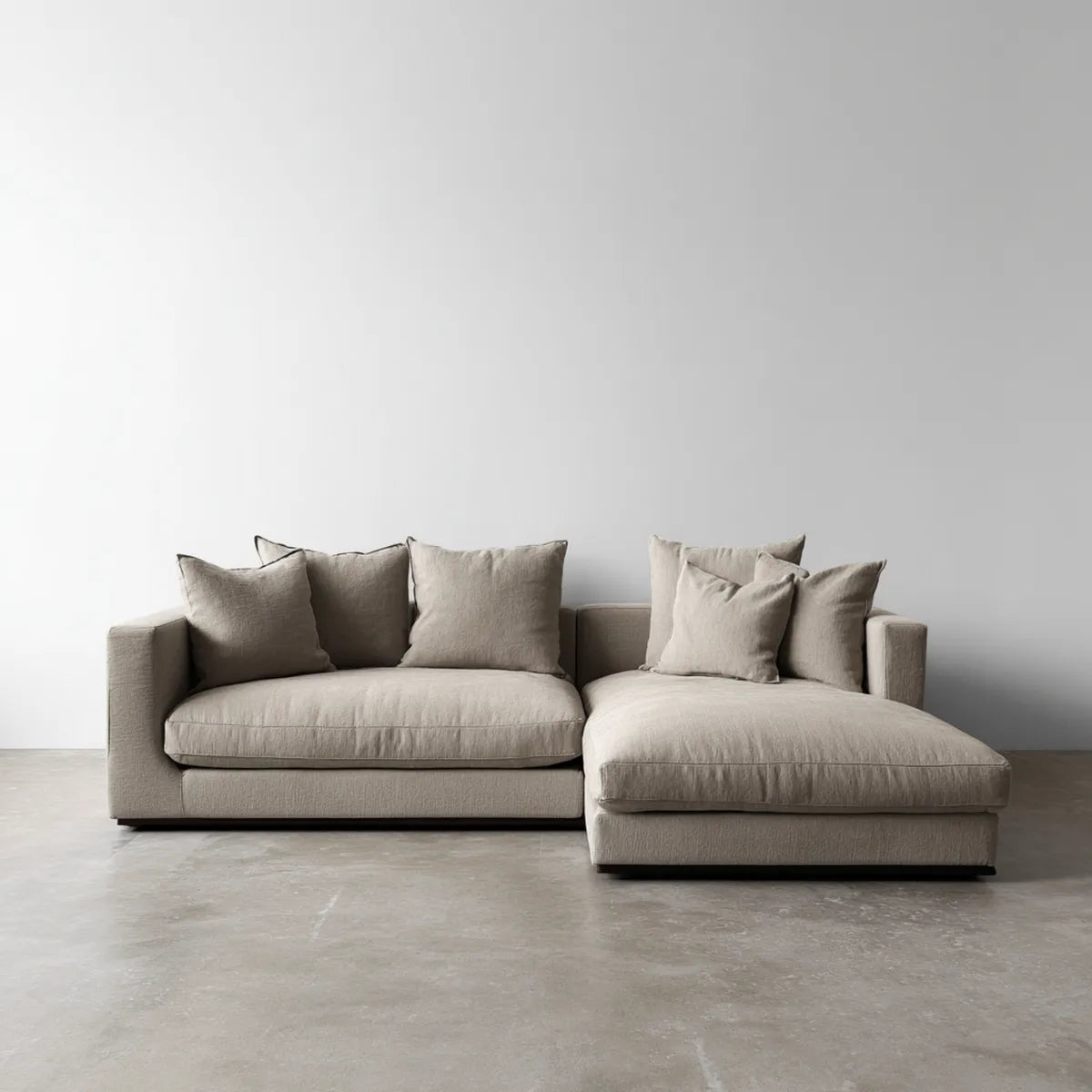 Sofa narożna z rekamierem w prawo Greige 280 x 170 x 85 cm poliester kształt litery L