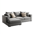 Sofa, Kanapa narożna z rekamierem w kolorze szarym 285 x 170 x 85 cm poliestrowy tkanina 3-osobowa kształt litery L