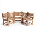 Ławka ogrodowa, Drzewo ławka siedzenia 3- część naturalna 180 x 180 x 90 cm lite Teak drewna okrągłe