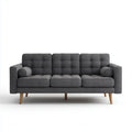Sofa 3-osobowa Ciemnoszara 200 x 85 x 83 cm tapicerka poliestrowa prostokątna