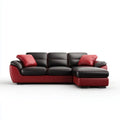 Sofa, Kanapa narożna z czarnym czerwonym szezlongiem 280 x 170 x 90 cm sztuczna skóra PU