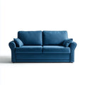 Sofa, 2-kanapa fotelik ciemnoniebieski 170 x 85 x 88 cm poliester aksamit z 2 poduszkami